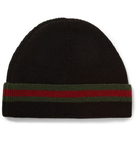 gucci striped knitted beanie hat|Gucci beanies hat men's.